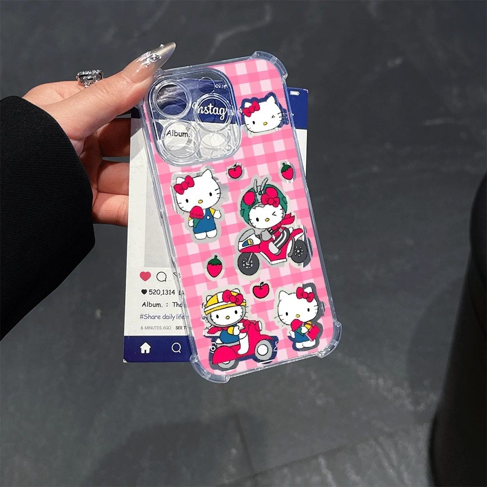 

Чехлы для телефонов Sanrio KT для IPhone 15 IPhone 16/15/14/13/12/11/x/xs/xs Max, мягкий чехол для телефона для девочек Hello Kitty Cat, новинка 2023 года