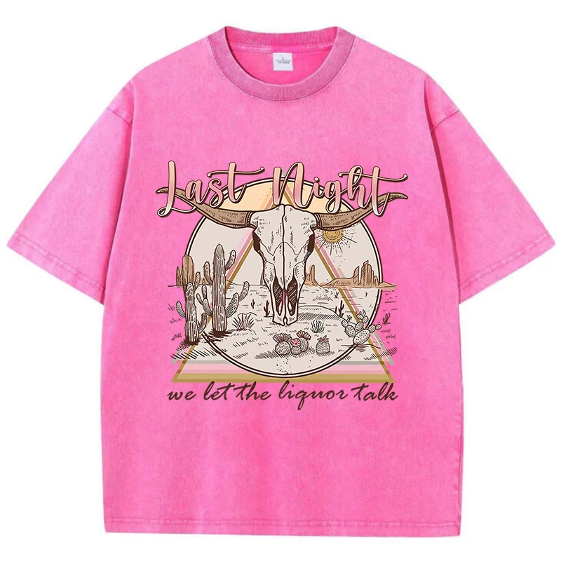 

Animal Desert Landscape Pattern T-Shirt Cotton Washed Short Sleeve Daily Breathable Clothes Versatile Comfortable Women T Shirts