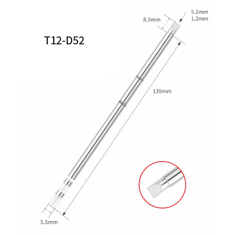 

B50 SHAPE D series T12-D52 D4 T12-DL32 D24 D16 T12-D12 D08 T12 Series Iron Tip For FX951 STC AND STM32 OLED Soldering