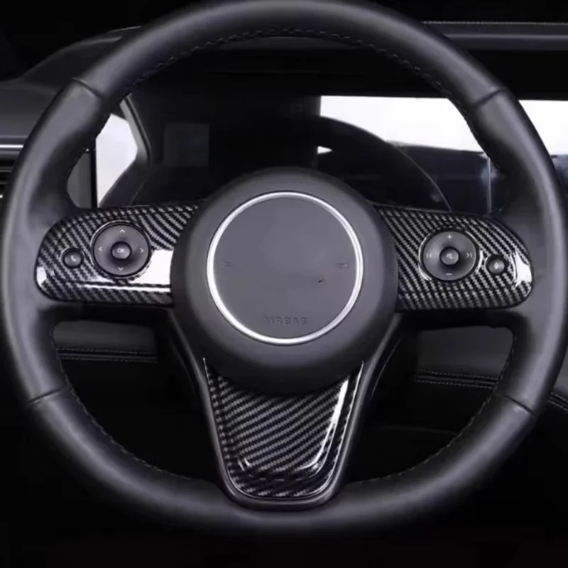Car Interior Accessories Carbon Fiber ABS Car Steering Wheel Frame Cover Trim For LEADING IDEAL One 2022-2024