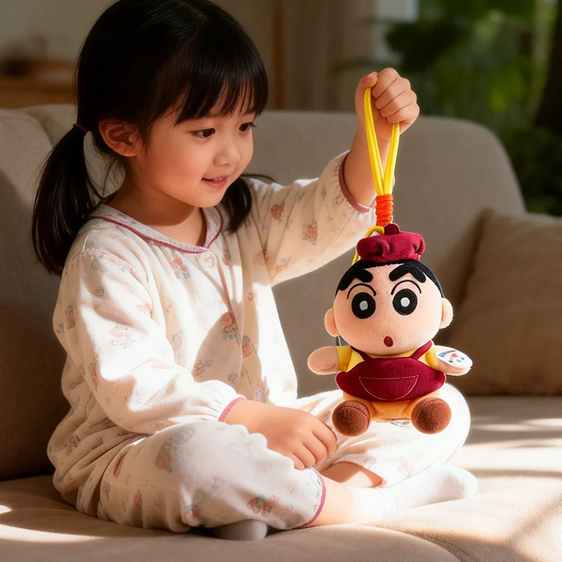 Cute Crayon Shin-chan Plush Keychain Pendant Cartoon Stuffed Doll Pendant Soft Plushie Bag Backpack Car Hanging Plush Keyring