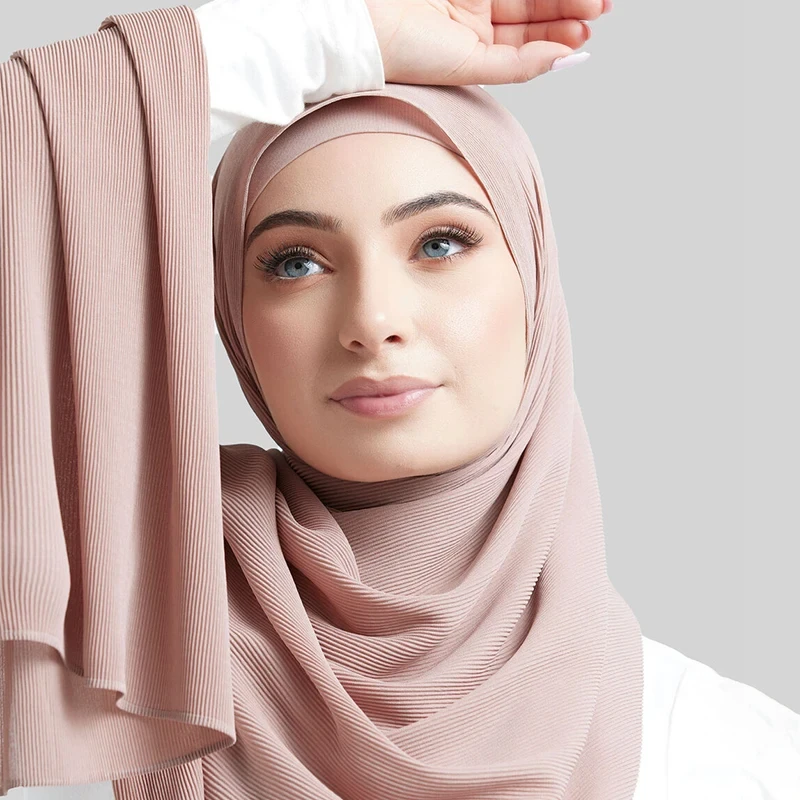 

Plain Pleated Chiffon Hijab Scarf For Women Head Wraps Long Shawls Islam Scarf Shawl Muslim Crinkle Ruffle Chiffon Scarves Hijab