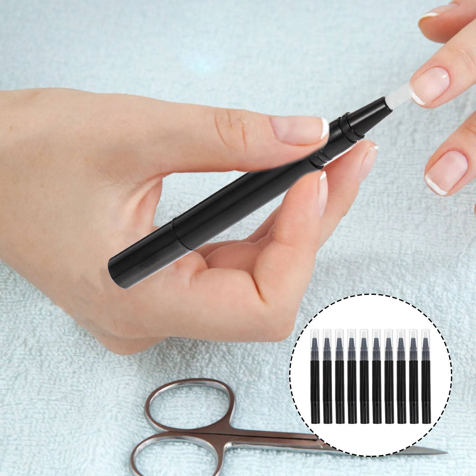 

10Pcs Empty Twisting Brush Pen Applicator for Nail Polish Cuticle Oil Lip Gloss Essential Oils Manicure Makeup Tool