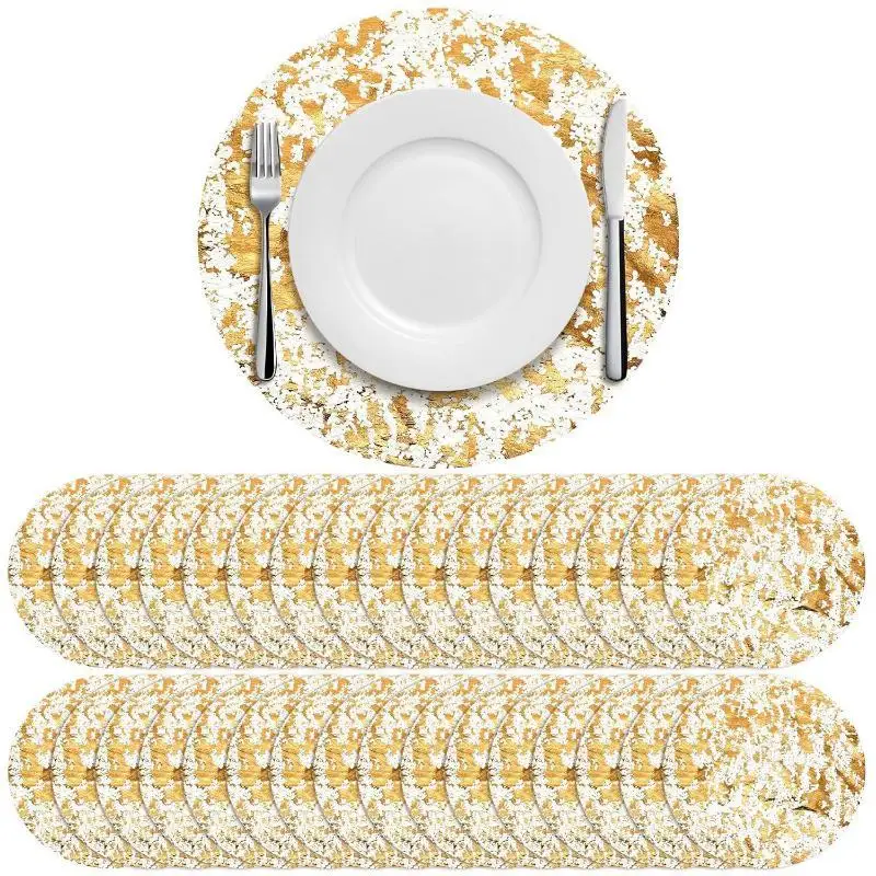 10pcs Gold/Silver Round Table Mats - Heat-Resistant Placemats For Dining, Tea Time & Special Occasions, Elegant Table