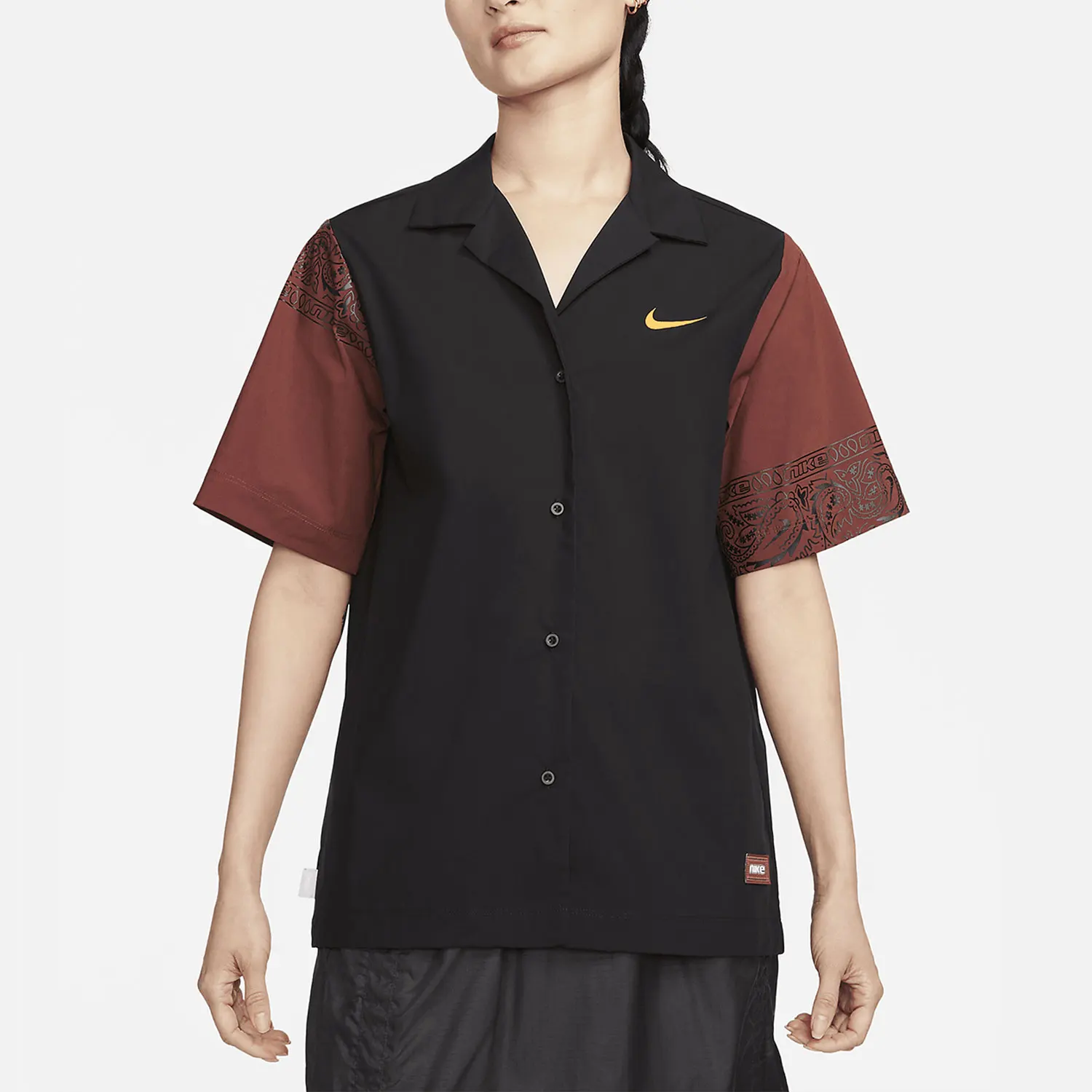 

Nike genuine Sportswear Women's Woven T-shirt Blouse FJ7730-010