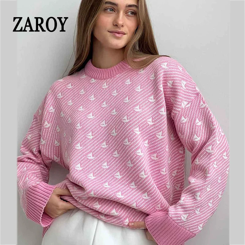 

ZAROY женская одежда Sweater Women Trends 2025 Autumn Winter Commute Versatile Loose Knit Pullover Thick Warm Overs