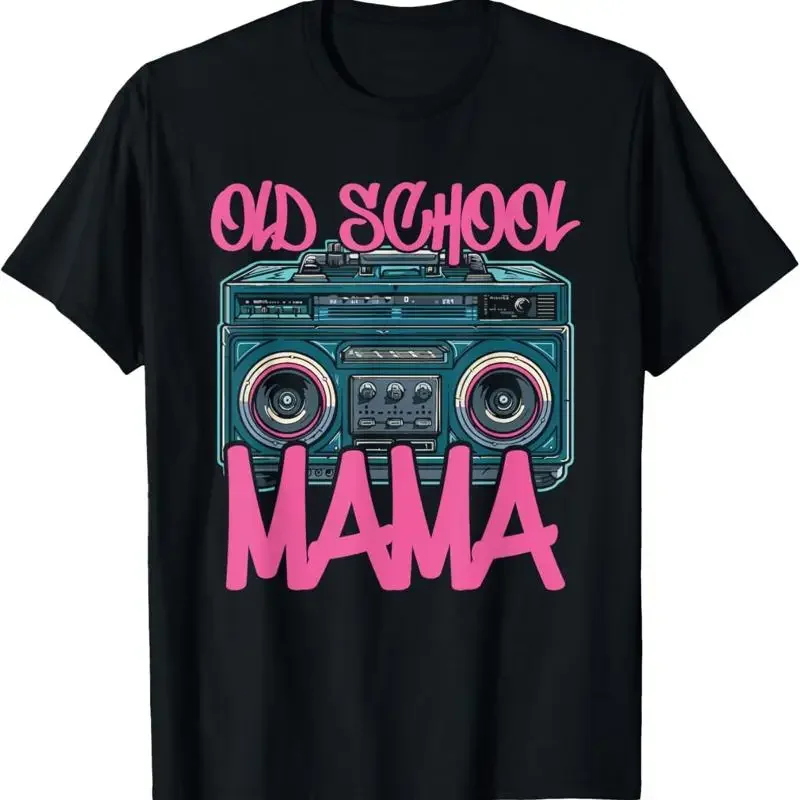 Old School Mama Retro Boombox Vibes 70S 80S 90S Hip Hop Mom T Shirt