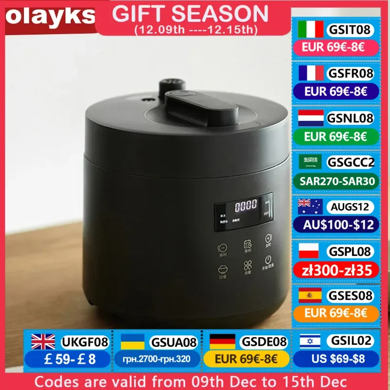 Olayks Electric Pressure Cooker 2.5L Household Rice Cooker For Kitchen 70KPa Stew Meat Bones Cooking Rice Porridge HY-254DA