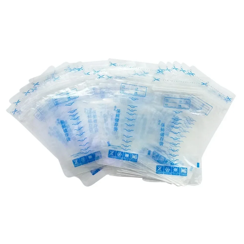 Transparent Refrigeratable Breast Milk Bag 30 Pcs LDPE+PET Breast Milk Storage Bag 250ML Markeable Milk Storage Bag
