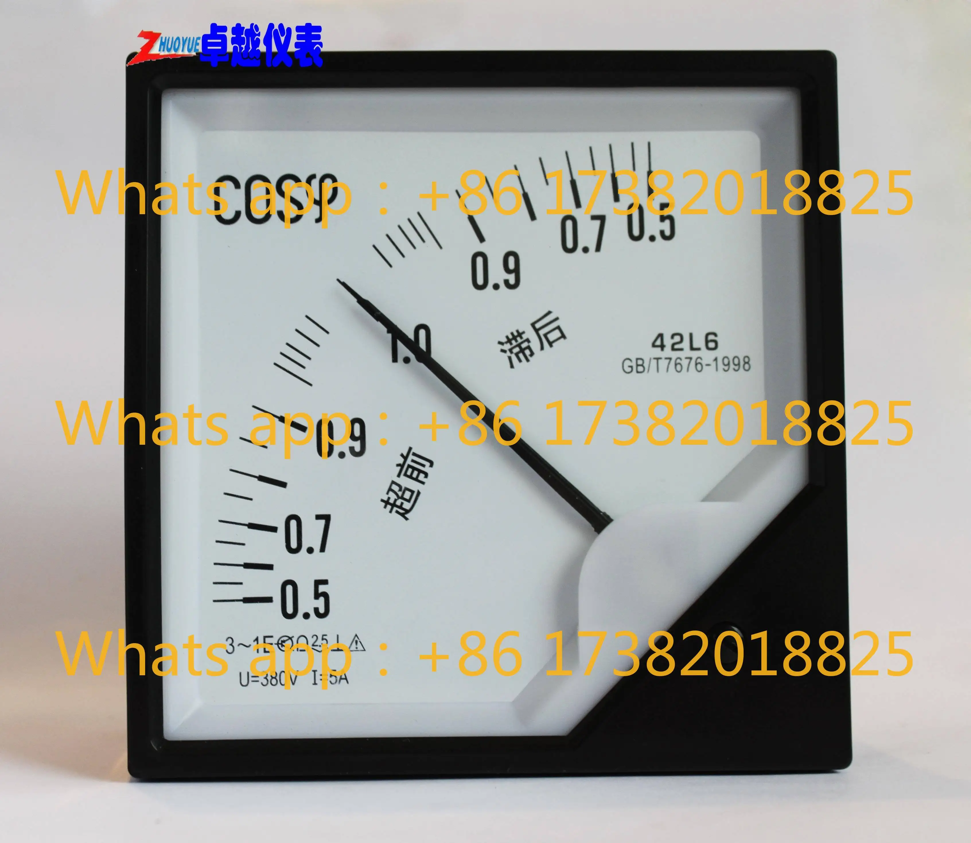 

Измеритель коэффициента мощности с указателем 42L6-COS φ 380В 100В