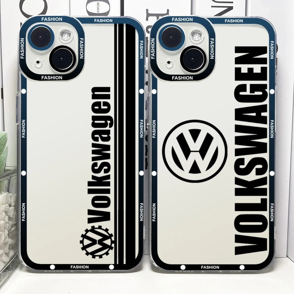 VolkswagenESS Car LOGO Mouse Pad Transparent for iPhone 15 15ProMax 13 14 12 11 Pro Max Mini Angel Eyes Soft Cover