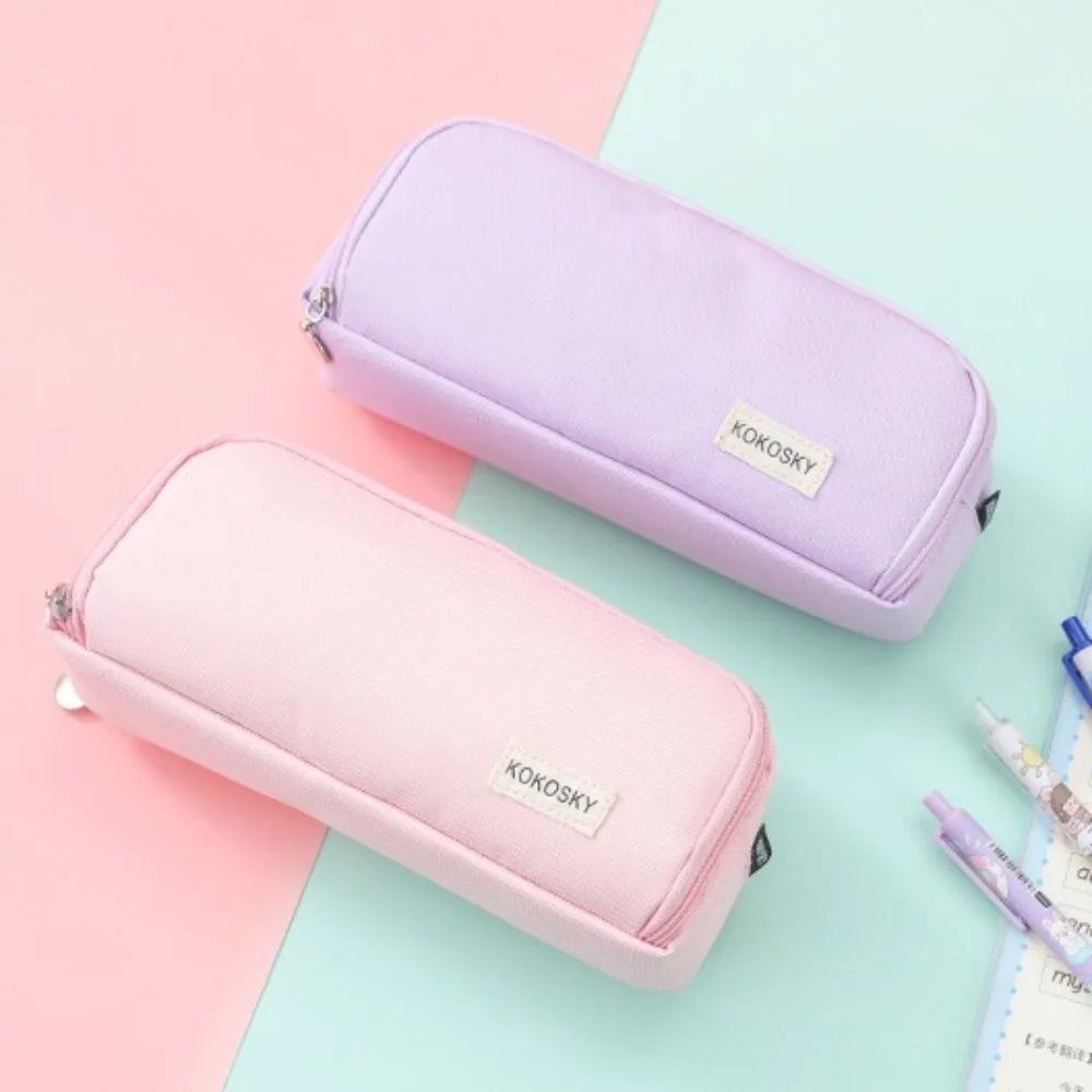 

Корейский пенал большой емкости с двусторонним открытием, настольный органайзер, стационарная сумка для хранения ручек, милая прочная сумка с 3 отделениями