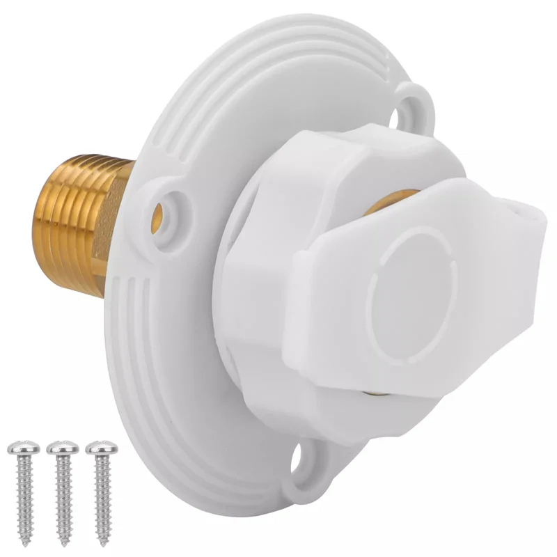 RV Water Inlet Connection City Water Fill Inlet Flange Brass With Check Valve RV Water Hose Connector