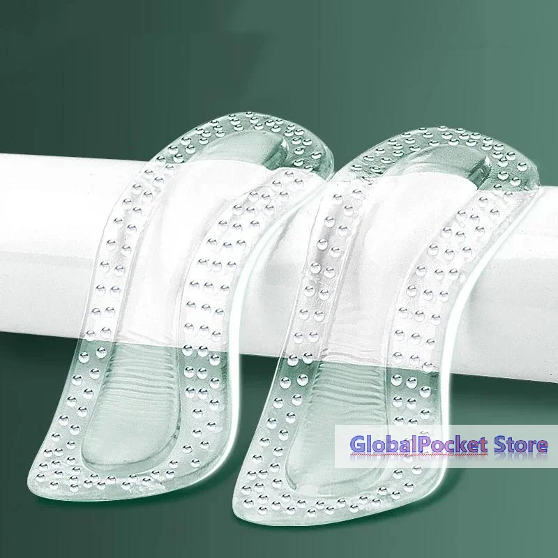 1 Pair Women Silicone Cushion Foot Care Products GEL Heel Protectors Non Slip Shoe Pads For High Heels Adjustable Size Insoles