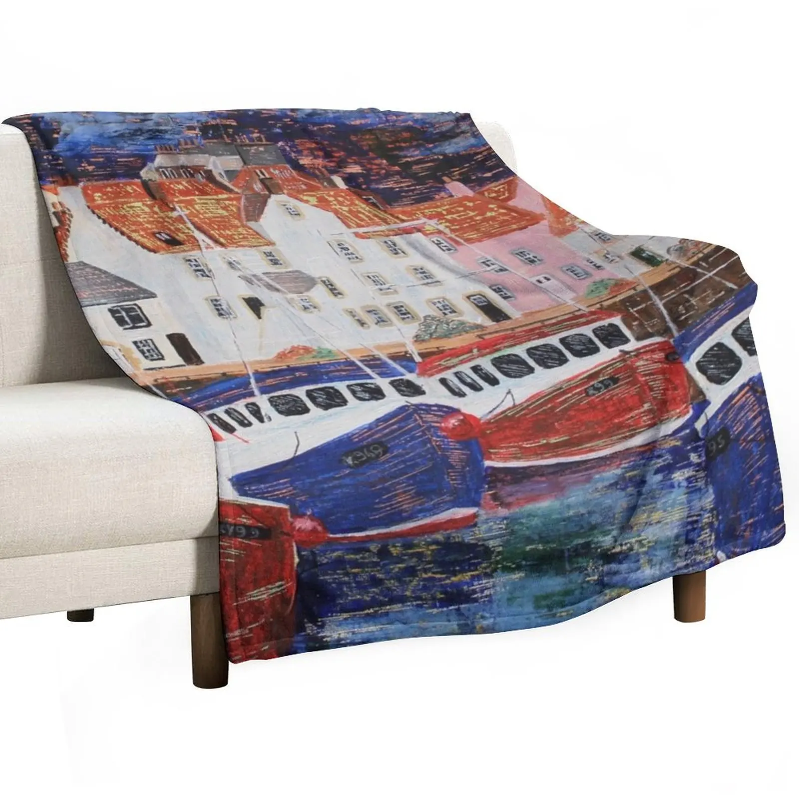 Pittenweem Harbour 3 Throw Blanket manga Extra Large Throw Furry anime Beautifuls Stuffeds Blankets