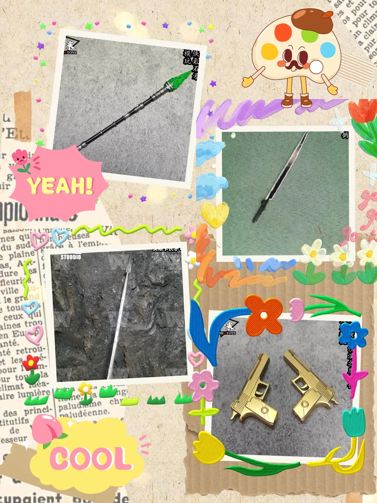 

In Stock 1/6 Scale Male Soldier Finished Product Pistol Spear Longsword Mini Simulation Accessories For 12'' Action Figure Model