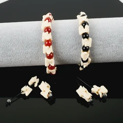 Resin Snake Bone Bead Chain Bracelet Natural Agate Obsidian Spacer Bead Wenwan Hand String Charm Jewelry For Men Women's Gifts