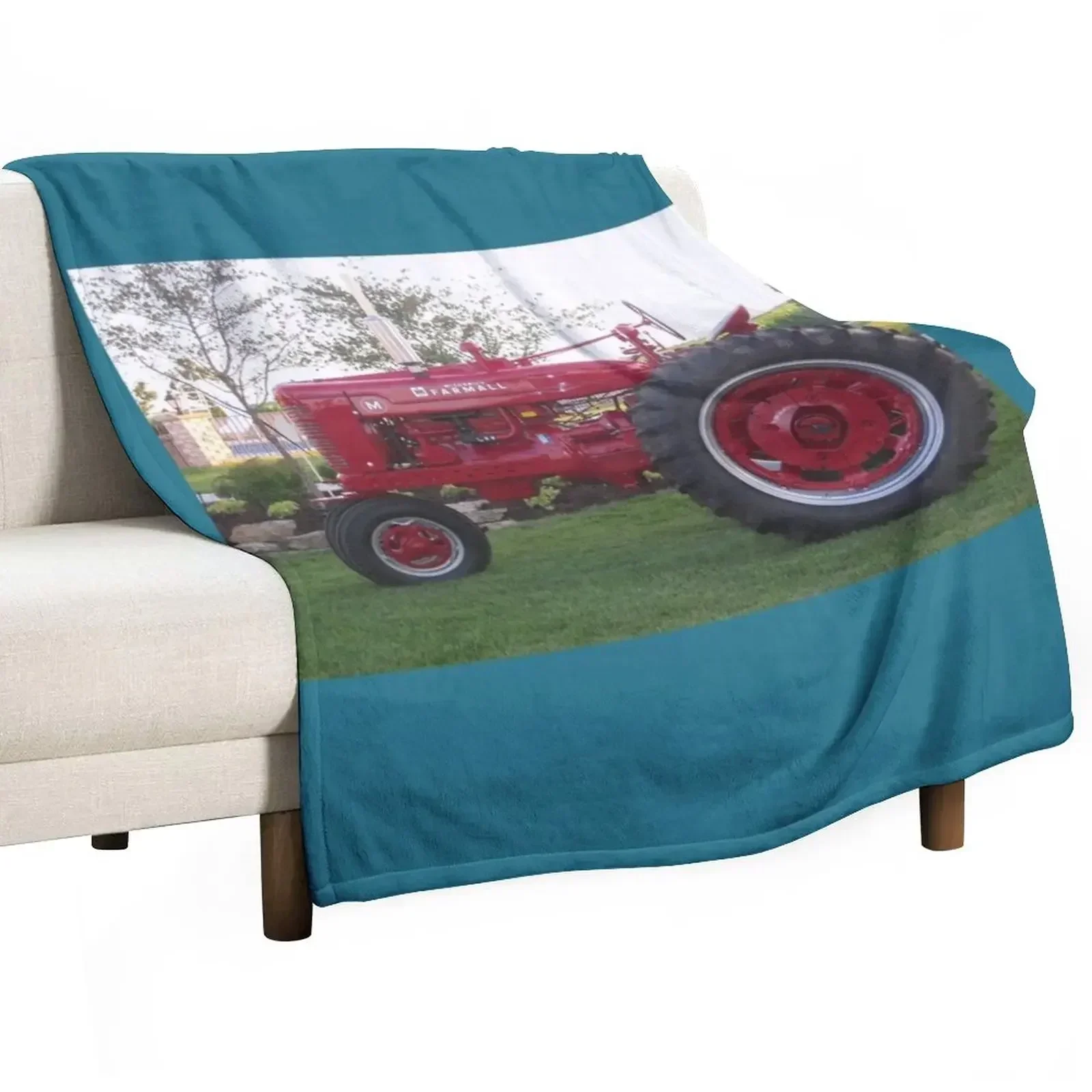 New Farmall M Tractor Postcard Throw Blanket Fashion Sofas Weighted Blankets