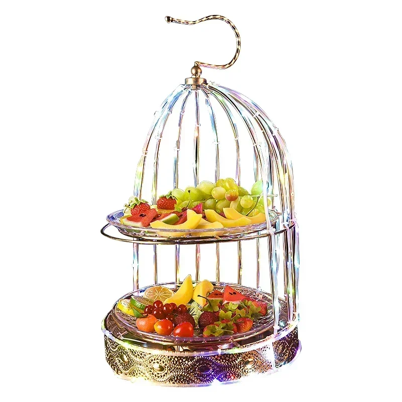 

Bar luminous fruit bowl snack plate nightclub electronic birdcage fruit two-story three-story snack plate Hot sales