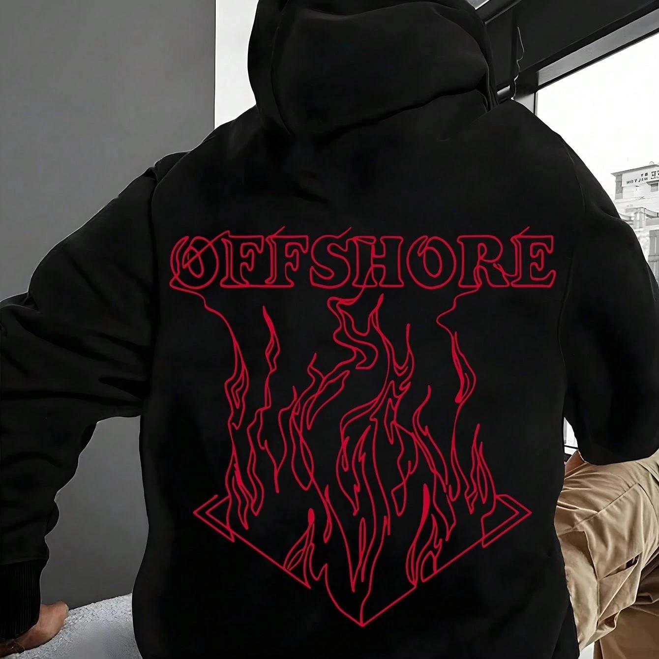 هالوين ملابس الرجال هوديي أسود مع الخيال العلمي الرعب نمط مطبوعة البلوز الخريف موضة جديدة الشارع الهيب هوب رياضية