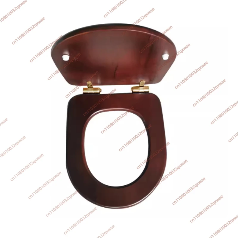 Rubber Wood Cover To Replace Old-fashioned Toilet, Long V-shaped Special Stainless Steel Slow-down Quick-release Hinge