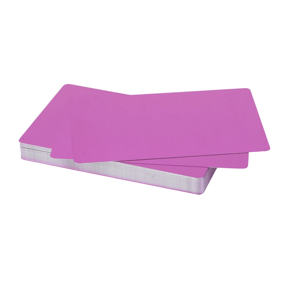 

50PCS Multicolor Metal Name Cards Multipurpose Aluminum Alloy Metal Business Cards Blank Tablet Smooth Flat for Office Clients