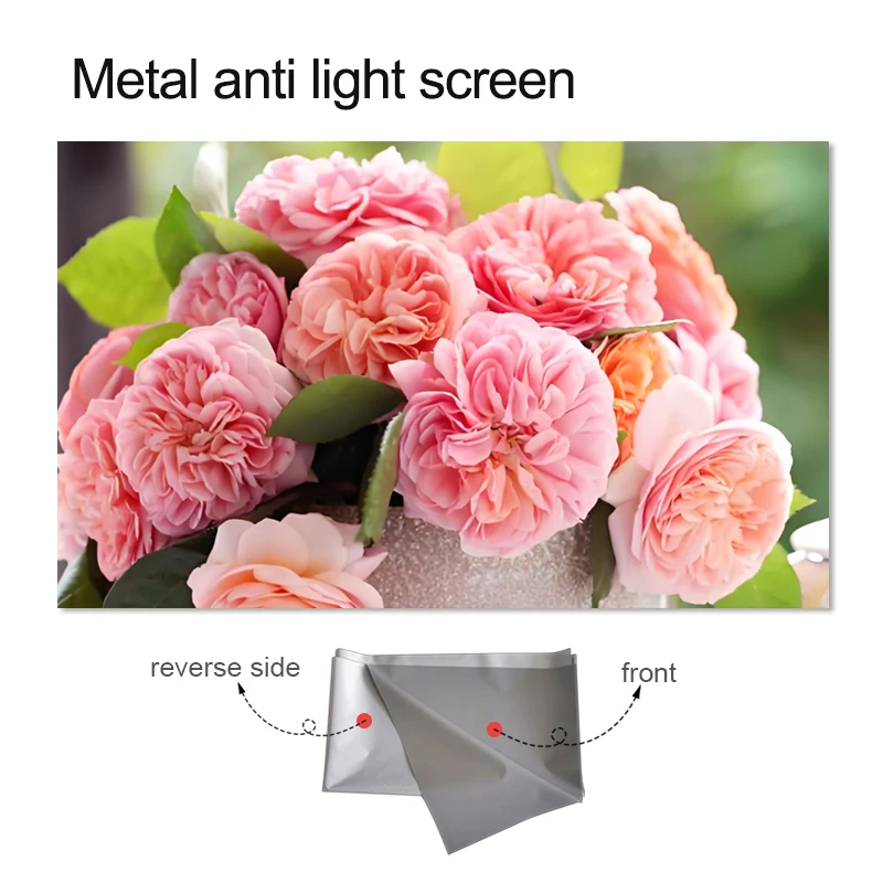 

Не боится отражений, может проект во время дня, экран 60-120 дюймов, металлический антисветовой экран, портативный экран.