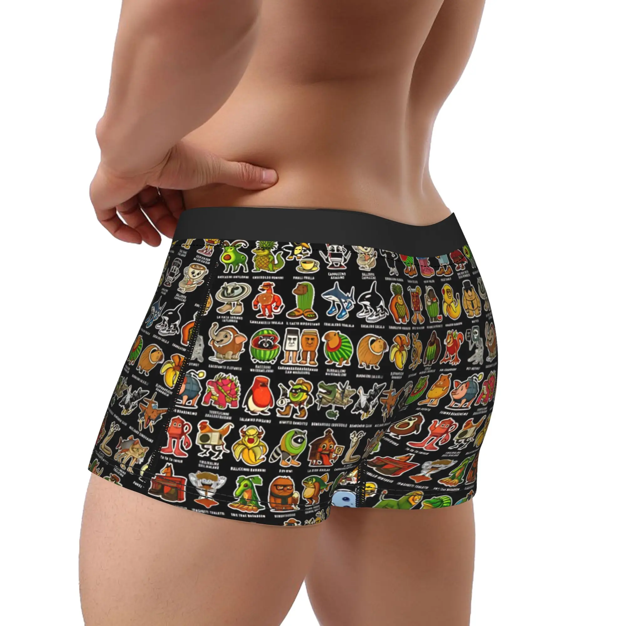 الرجال سراويل داخلية للرجال السراويل سراويل الإيطالية Brainrot Gen Z Meme 90 Brainrot شخصيات الملابس الداخلية الذكور حجم كبير Underpant