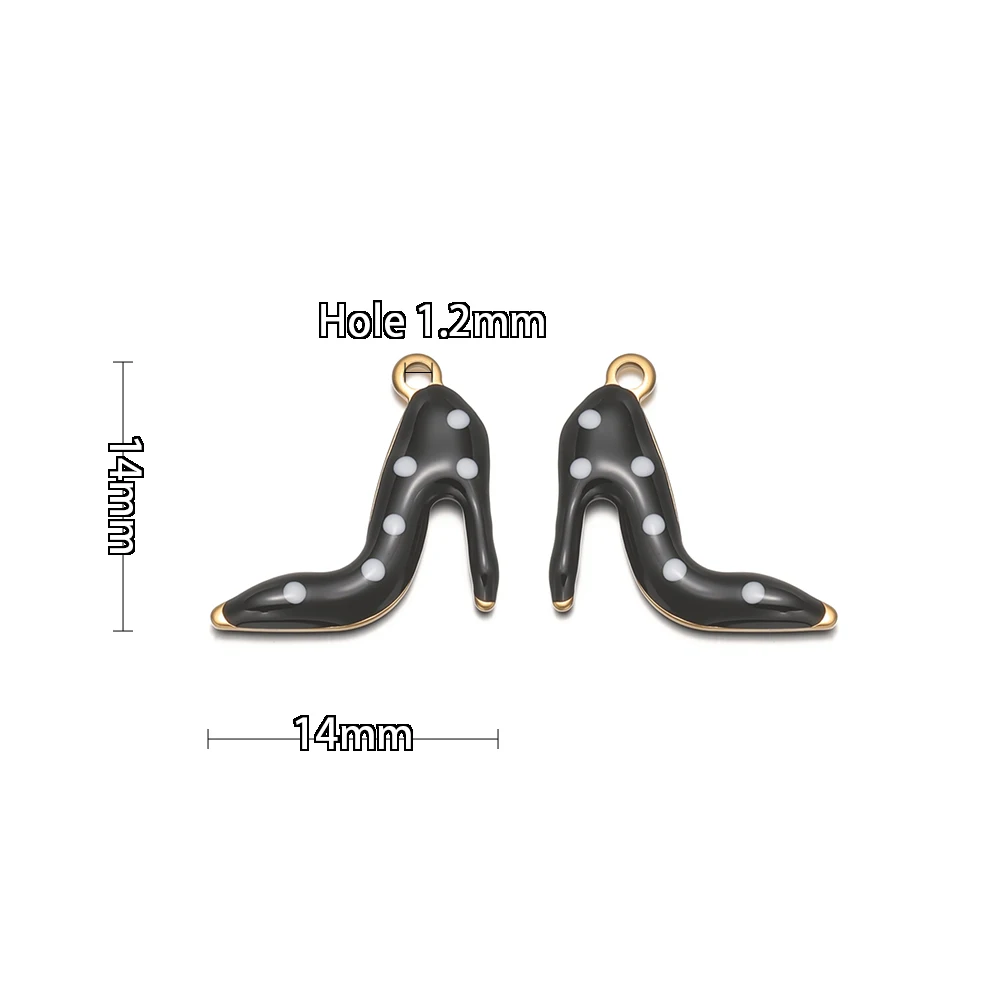 20 Stück Edelstahl 14mm High-Heel-Schuh-Anhänger für DIY Schmuckherstellung für Frauen und Mädchen, Armbänder, Halsketten, Anhänger, Ohrringe – Detail 3