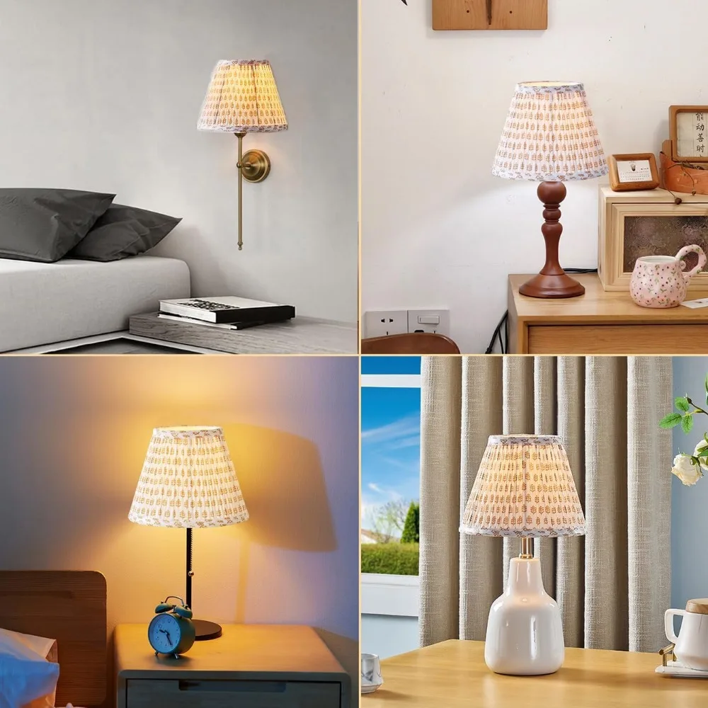 uno lamp shade,drum pleated lamp shades 5" top x 9" bottom x 7" slant height,barrel small replacement lampshade (uno fitter), fa