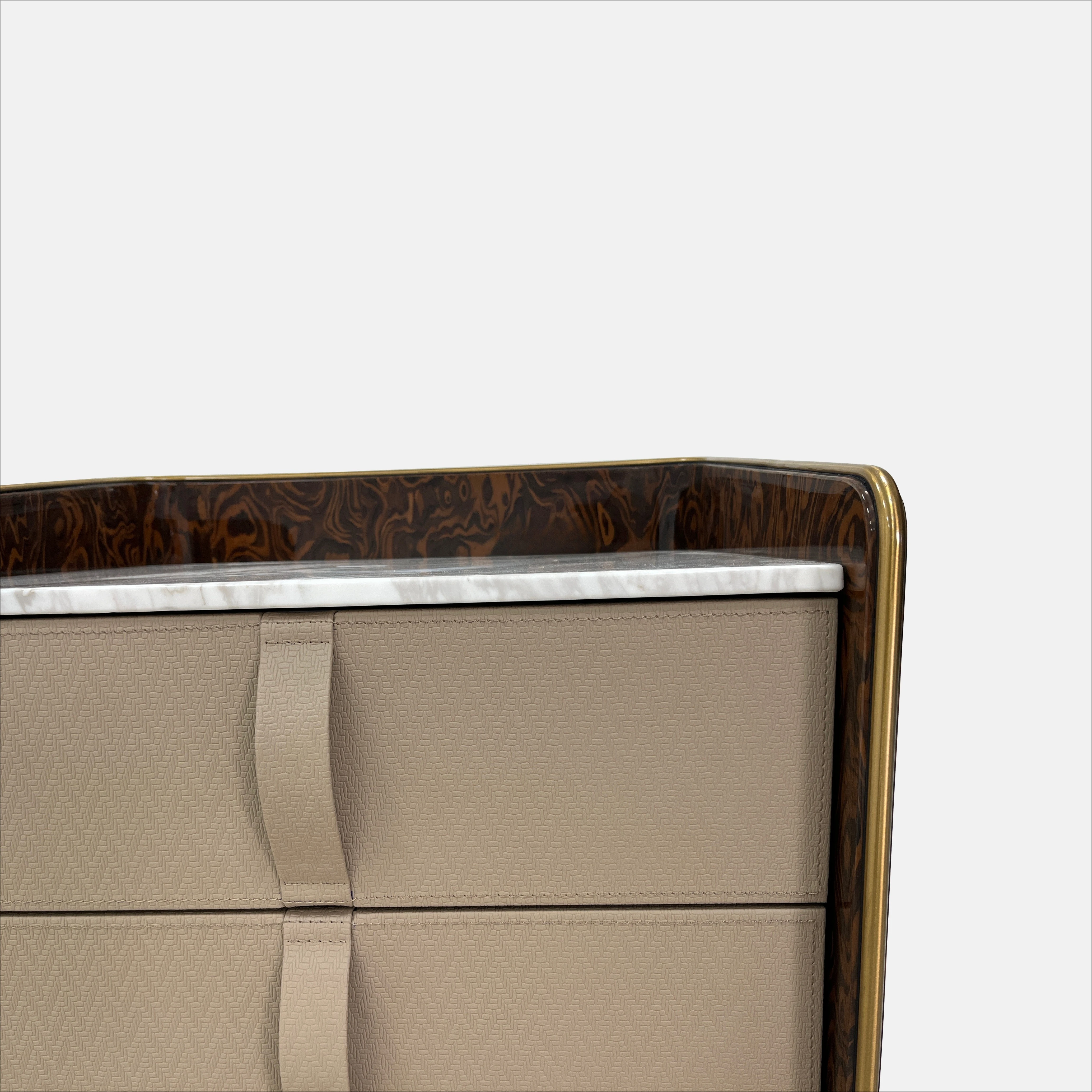 أثاث غرف النوم الفاخرة الحديثة، طاولات السرير الرخامية، طاولات السرير الجلدية