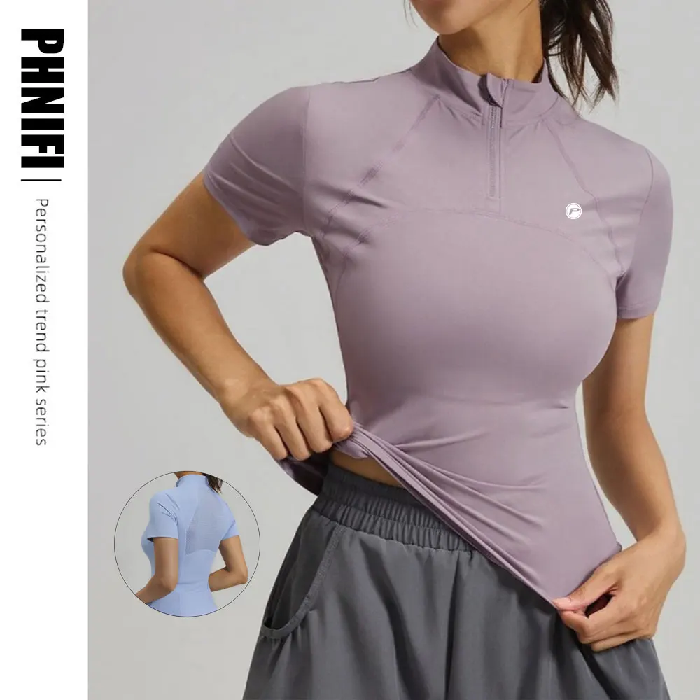 

Brand Yoga Tops Women Autumn Winter Long Sleeve Running Sports top Zipper collar Fitness Outdoor Hiking Bike Sport Shirt
