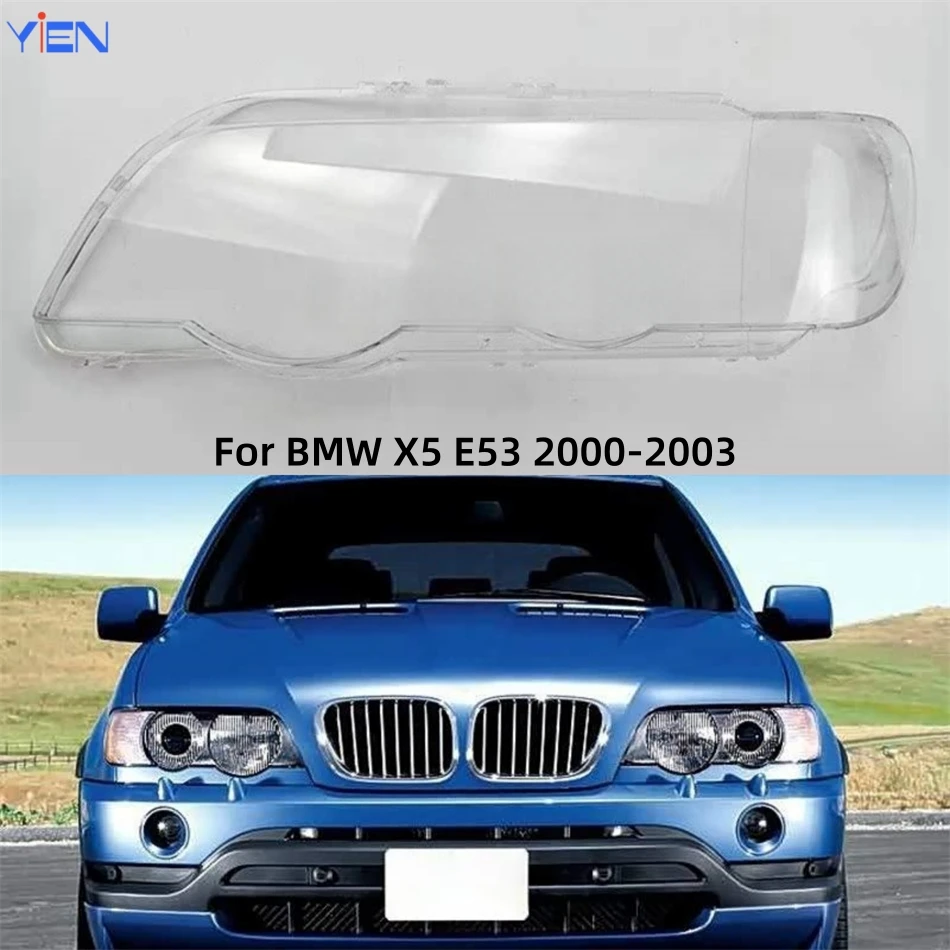 For BMW X5 E53 2000 2001 2002 2003 Articles Cars Polycarbonate High Gloss Fully Transparent Glass Headlight