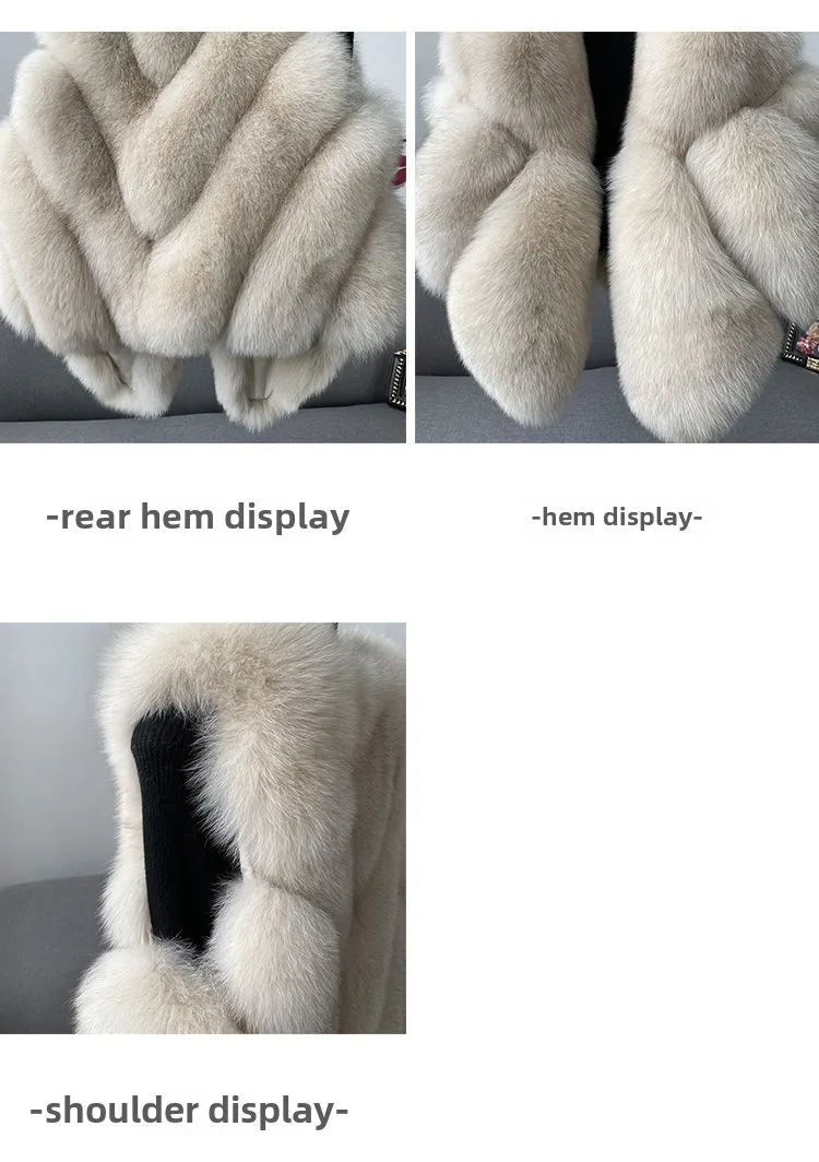 2024 autumn and winter new fox fur vest women's short coat young fur integrated vest winter coat women