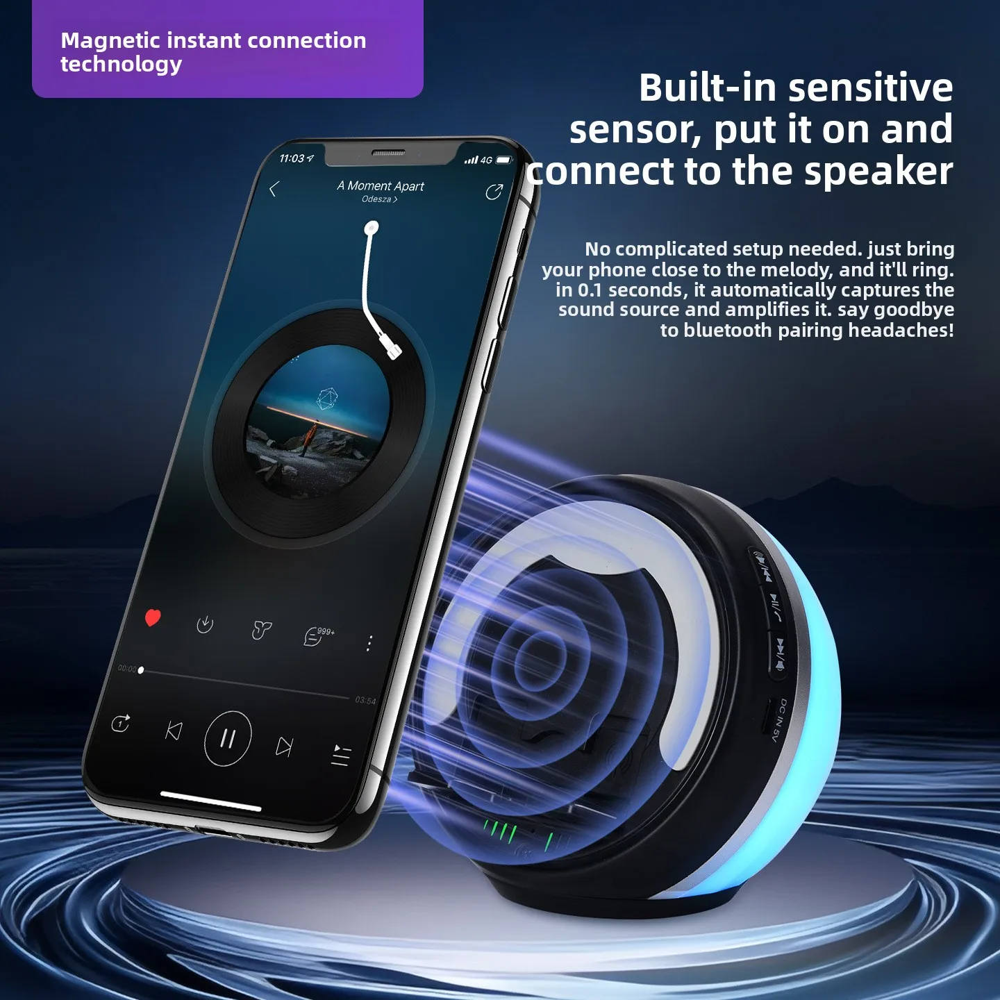 

Новая многофункциональная беспроводная индукционная колонка с Bluetooth, аудиосистемой и ночником в форме бусины, создающая атмосферную подсветку.
