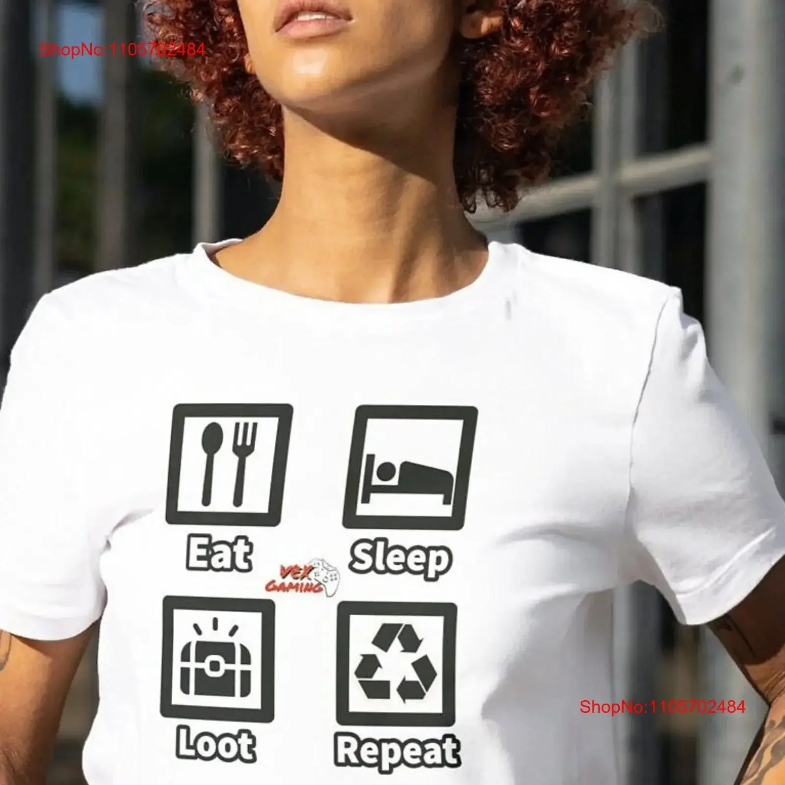 Eat Sleep Loot accessori gaming customer trivia game day shirte templats cuteness partie games for men vintage Washed Stylish