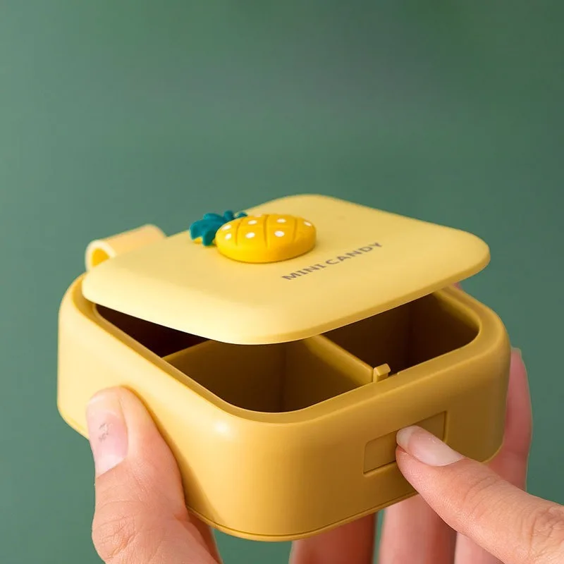 1Pc Pill Box Storage and distribution box Portable mini travel pills Pill cartoon cute sealed medicine box