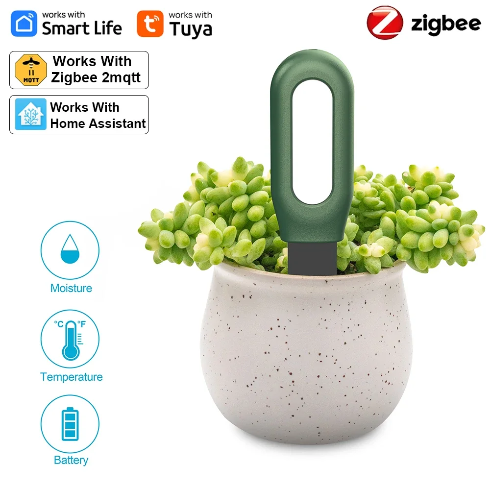 

Haozee Tuya Zigbee датчик почвы, детектор влажности, температуры и влажности, умный домашний помощник, монитор в реальном времени для сада