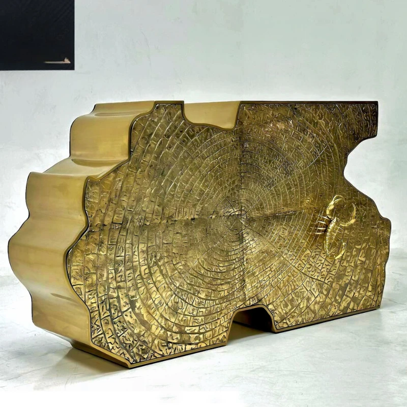 

Hotel Home Villa Decoration Corridor Entrance Table Tree Root Design Stainless Steel