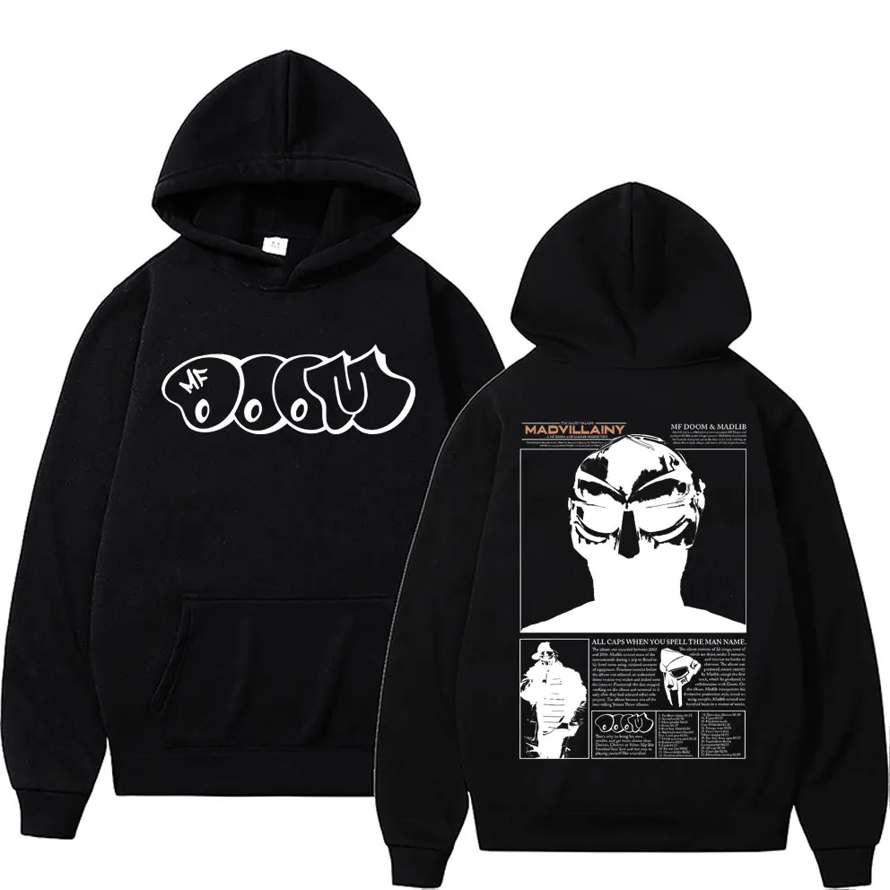 Rapper Mf Doom madvilley Hoodie Pria Wanita, Album musik cetak grafis Hip Hop ukuran besar kasual Vintage untuk pria dan wanita