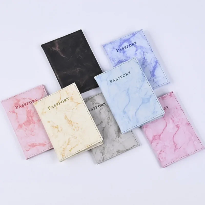 

Marblizing Passport Cover Case with Inner Ticket ID Credit Card Slot for Travel Passport Holder Sleeve PU Leather Protector