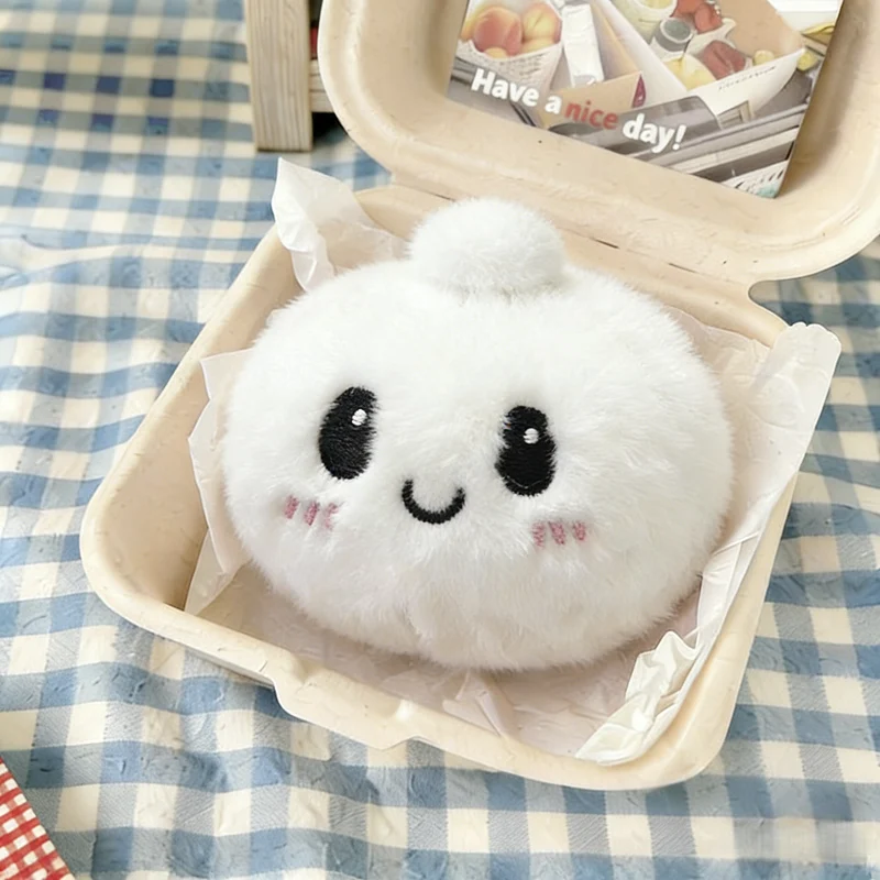 Neue Lustige Lebensmittel-Plüschtiere: Baozi-Knödel-Anhänger, Weiche Cartoon-Puppe, Niedlicher Kinderbegleiter, Kreative Raumdekoration, Schönes Geschenk
