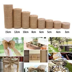 3mm 4mm 5mm 6mm 8mm 10mm 12mm Natural Jute Fabric Burlap 2M/Roll DIY Wedding Jute Ribbon Sewing Crafts Gift Wrapping Hemp Ribbon