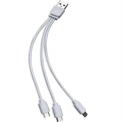 20cm Short 3 In 1 TPE Cable USB to Micro USB Cable 2A Fast Charging Cord Charger for Samsung Huawei Xiaomi for All Smart Phones