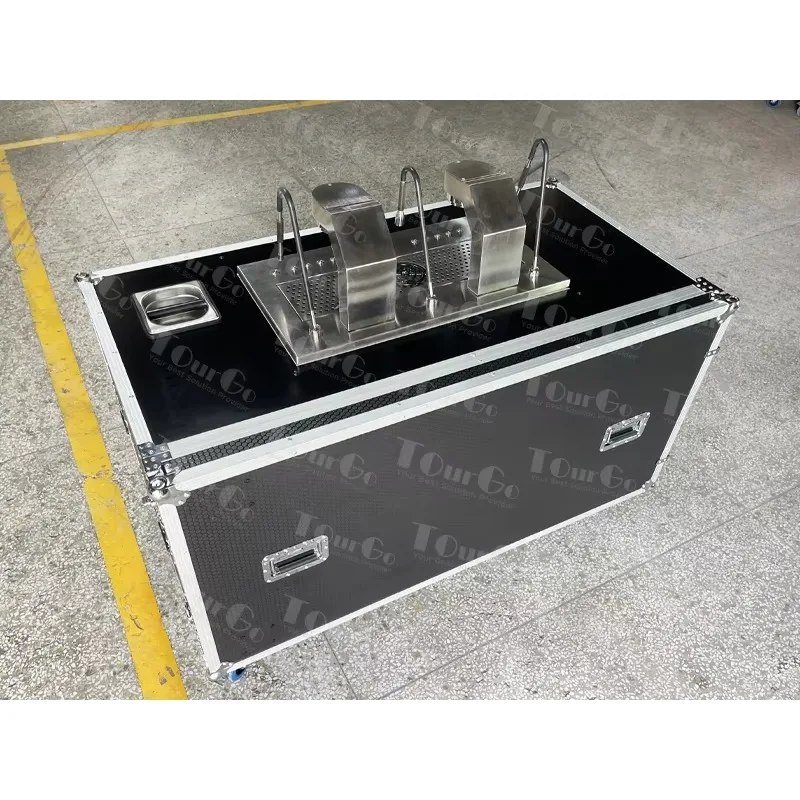 Custom Mobile Coffee Station Road Case Espresso Machine Coffee Cart Case With Doors and Side Table