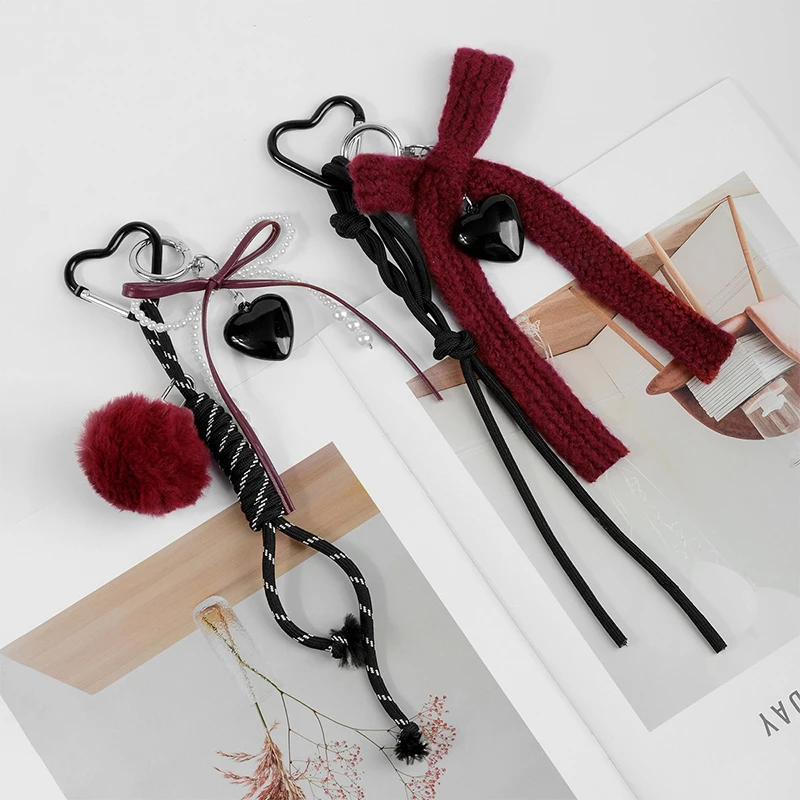 Woven Rope Bag Chain Pendant Decoration DIY High-end Adjustable Small Accessories Delicate Fashion Bow Keychain Pendant