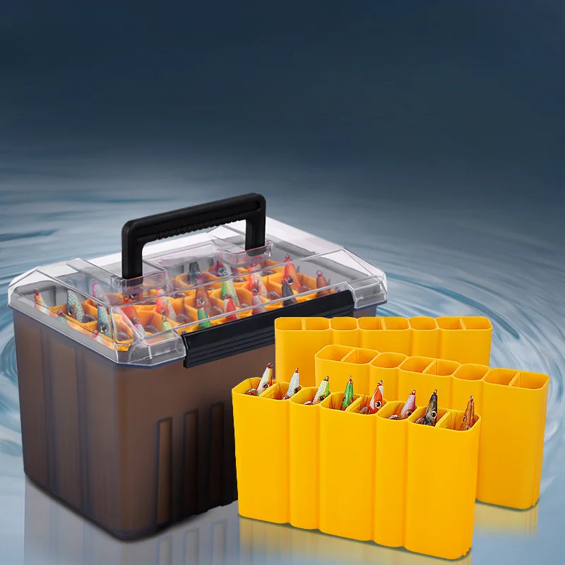 

Коробка для рыболовных приманок, профессиональная стабильная многофункциональная прозрачная крышка, 24 сетки, съемные отделения, коробка для хранения рыболовных снастей