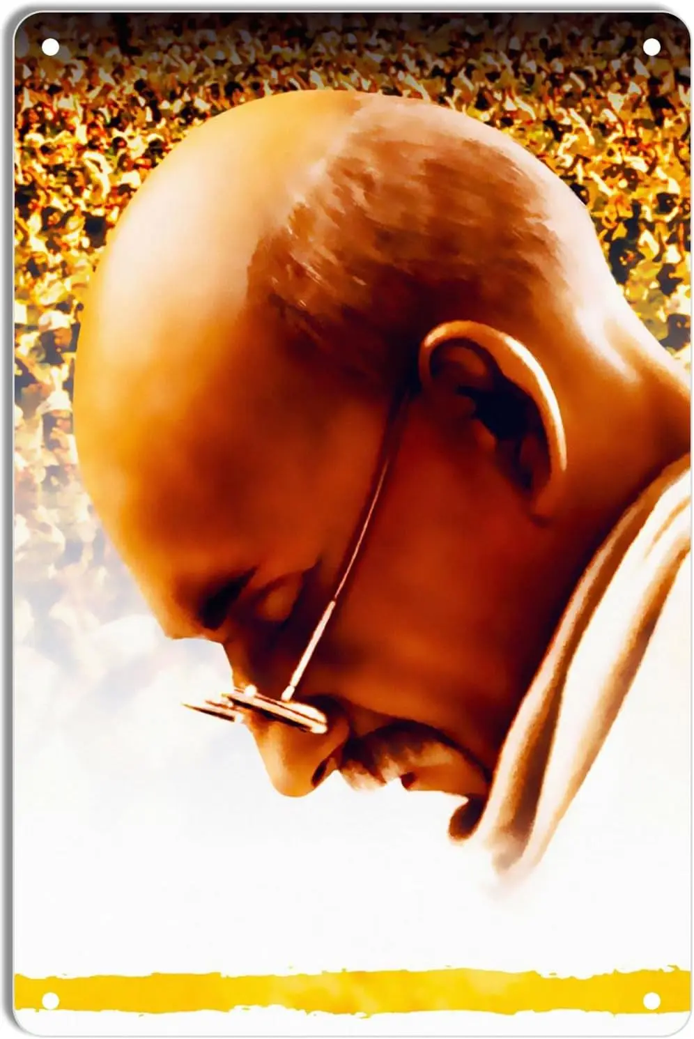 Metal Tin Sign Gandhi Minimal Movie Posters for Home Theater Decor and Retro Wall Art 8x12 Inch