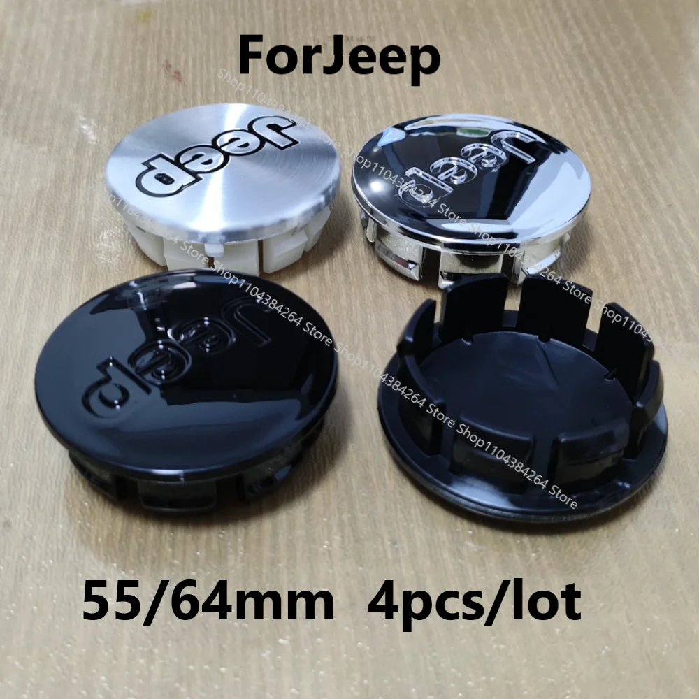 4 قطعة 55 مللي متر 63 مللي متر سيارة عجلة غطاء محور مركزي ل جي/p جراند شيروكي كومباس رينيجيد باتريو رانجلر JK المصارع Hubcap #1