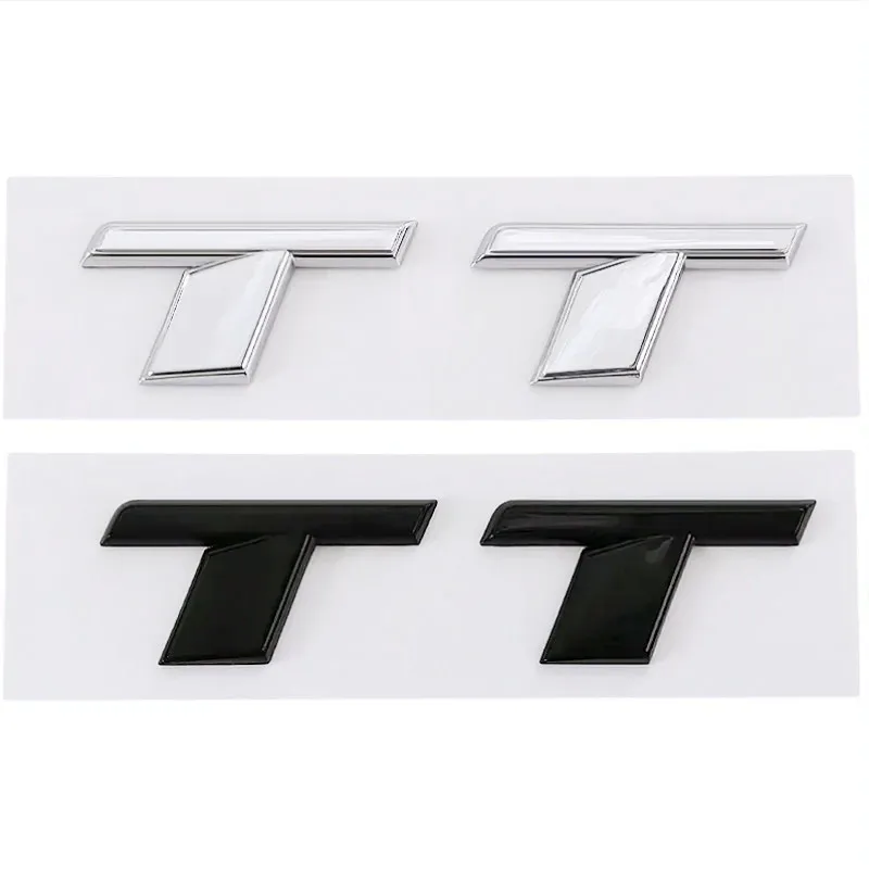 3D ABS Chrome Black Logo TT Emblem Letters Car Trunk Badge Decal For Audi TT RS MK1 8N 8J MK3 8S MK2 TT Sticker Accessories